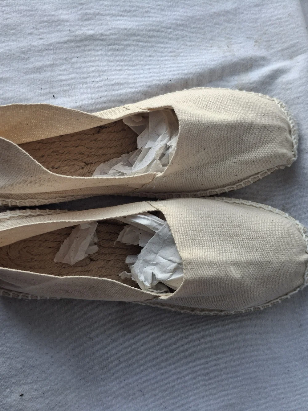 Light Cream Canvas Espadrille Slip-Ons
